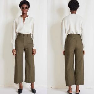 Apiece Apart Olive Green Wide-Leg Pants